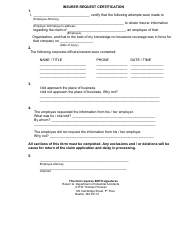 Insurer Request Certification - Massachusetts, Page 2
