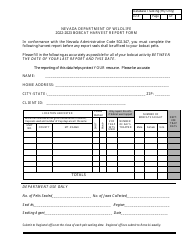 Document preview: Bobcat Harvest Report Form - Nevada, 2023