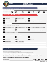 Consumer Complaint Form - Missouri, Page 2