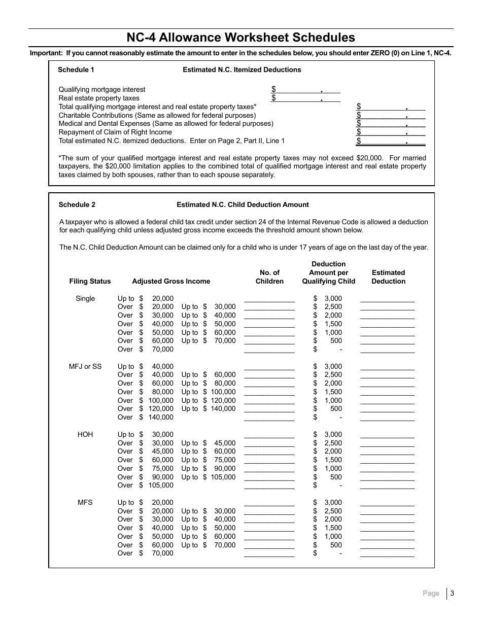 Form NC-4 Download Printable PDF Or Fill Online Employee's Withholding ...