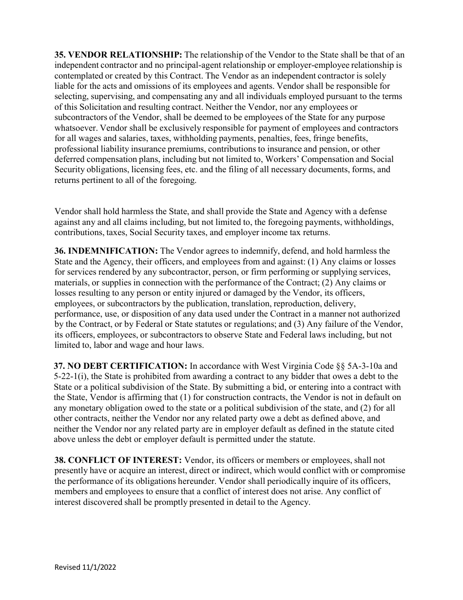 Purchasing Master Terms and Conditions - West Virginia, Page 16