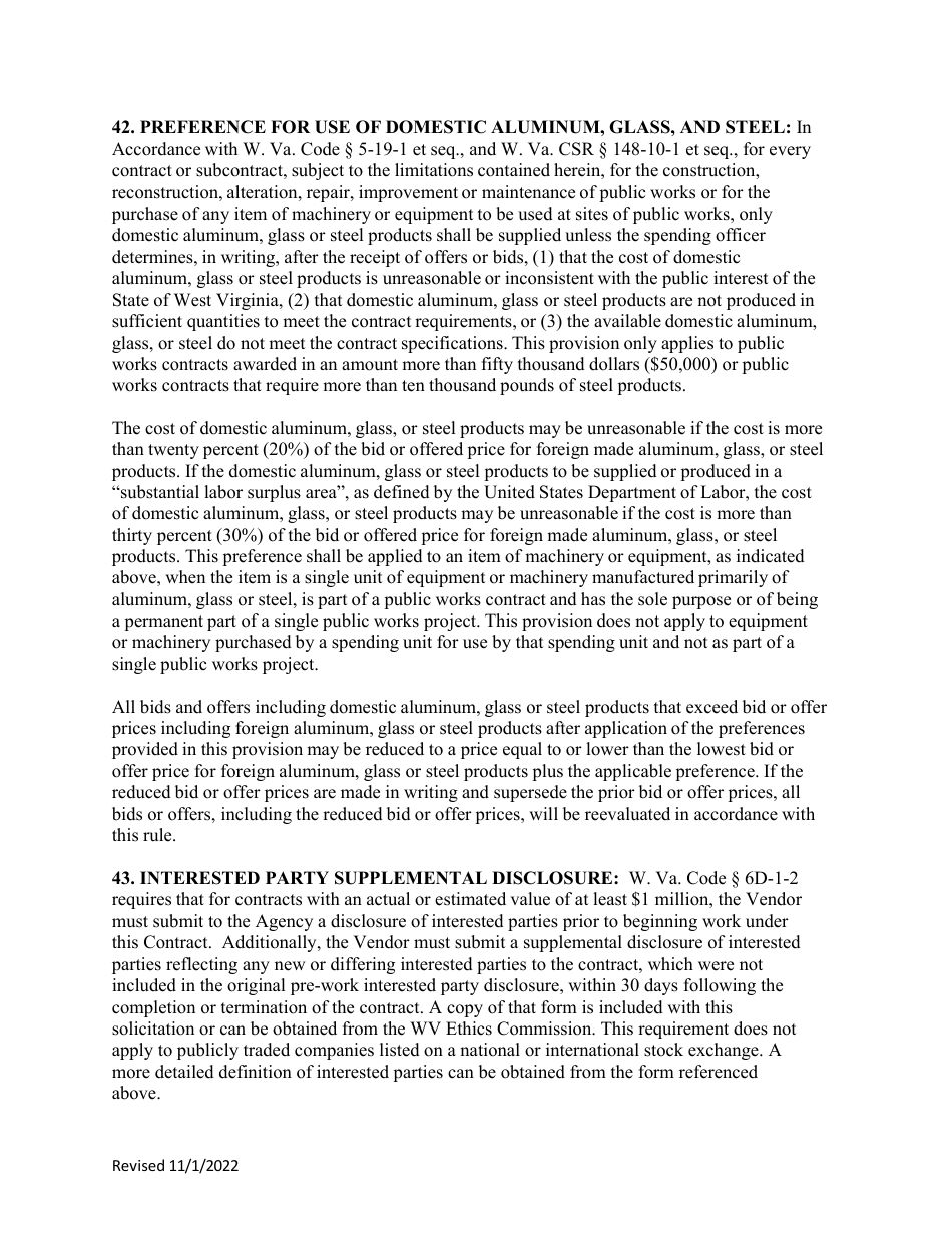 Purchasing Master Terms and Conditions - West Virginia, Page 18