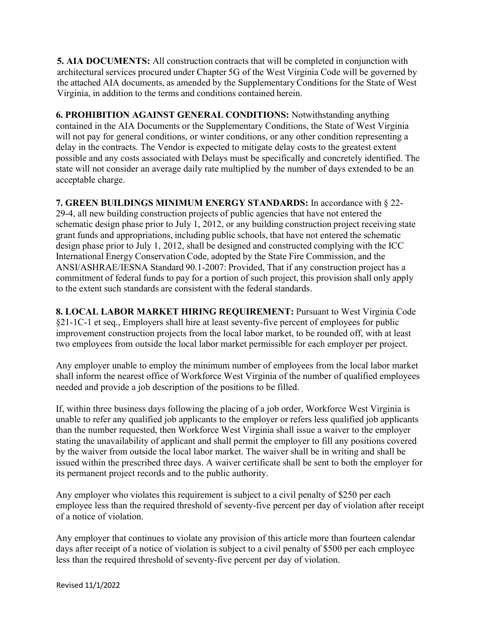 Purchasing Master Terms and Conditions - West Virginia, Page 22