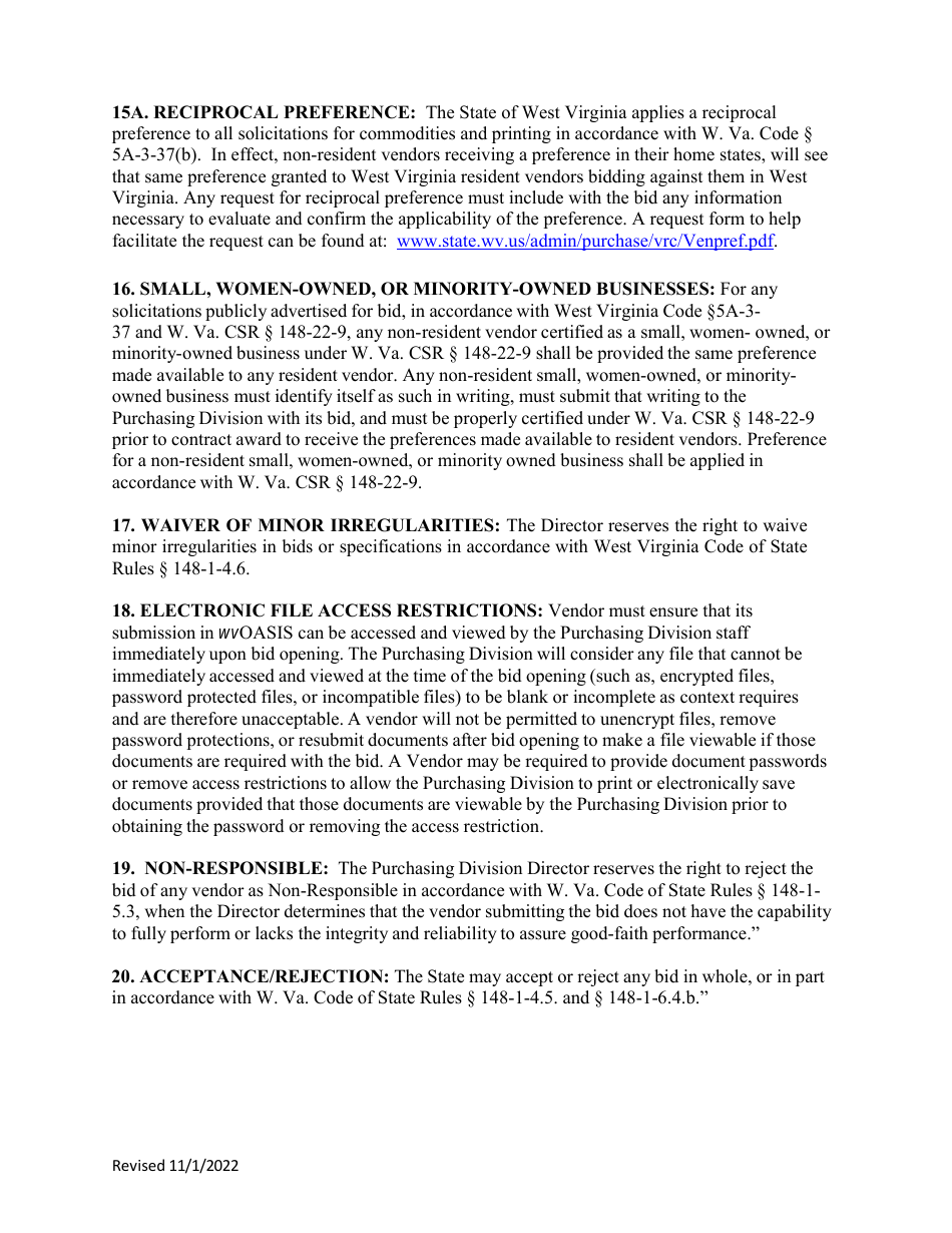 Purchasing Master Terms and Conditions - West Virginia, Page 5