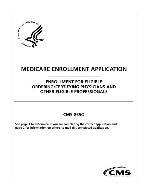 Form CMS-855O  Printable Pdf
