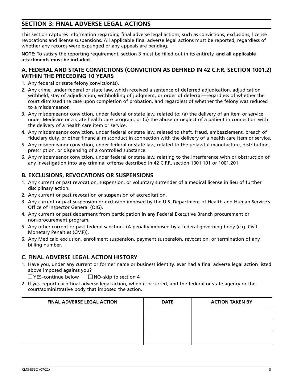 Form CMS-855O - Fill Out, Sign Online and Download Fillable PDF ...