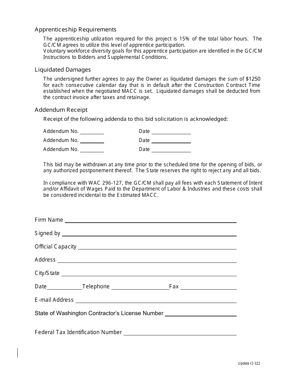 Attachment 3 Gc / Cm Final Price Proposal - Washington, Page 2