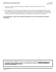 Form CMS-10106 1-800-medicare Authorization to Disclose Personal Health Information Form, Page 3