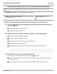 Form CMS-10106 1-800-medicare Authorization to Disclose Personal Health Information Form, Page 4