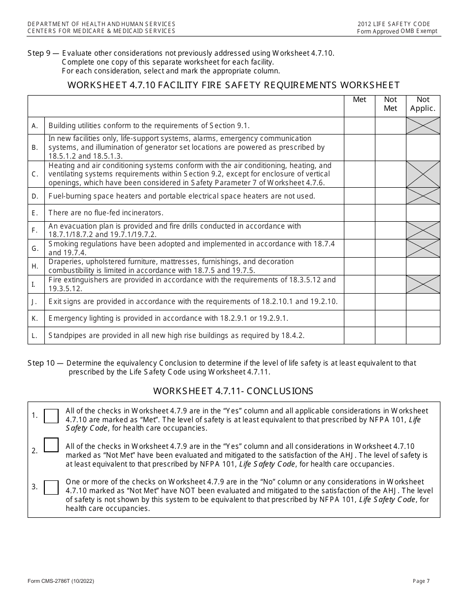 Form CMS2786T Download Printable PDF or Fill Online Fire Safety