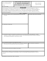 Form FMC-131 Application for Certificate of Financial Responsibility (Performance and Casualty)