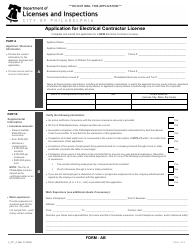 Document preview: Form AB (L_011_F) Application for Electrical Contractor License - City of Philadelphia, Pennsylvania