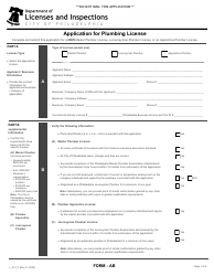 Form L_017_F Application for Plumbing License - City of Philadelphia, Pennsylvania