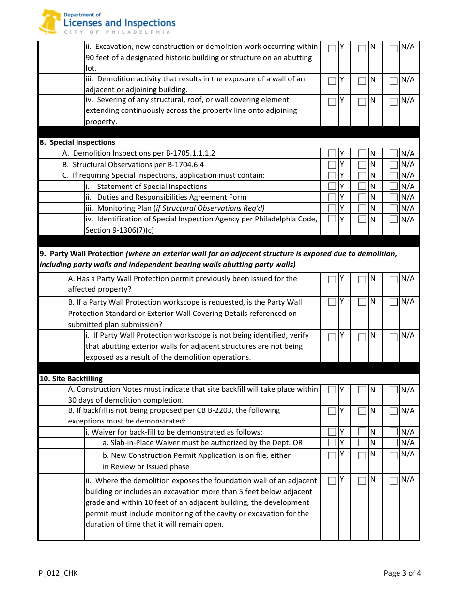 Form P_012_CHK - Fill Out, Sign Online and Download Printable PDF, City ...