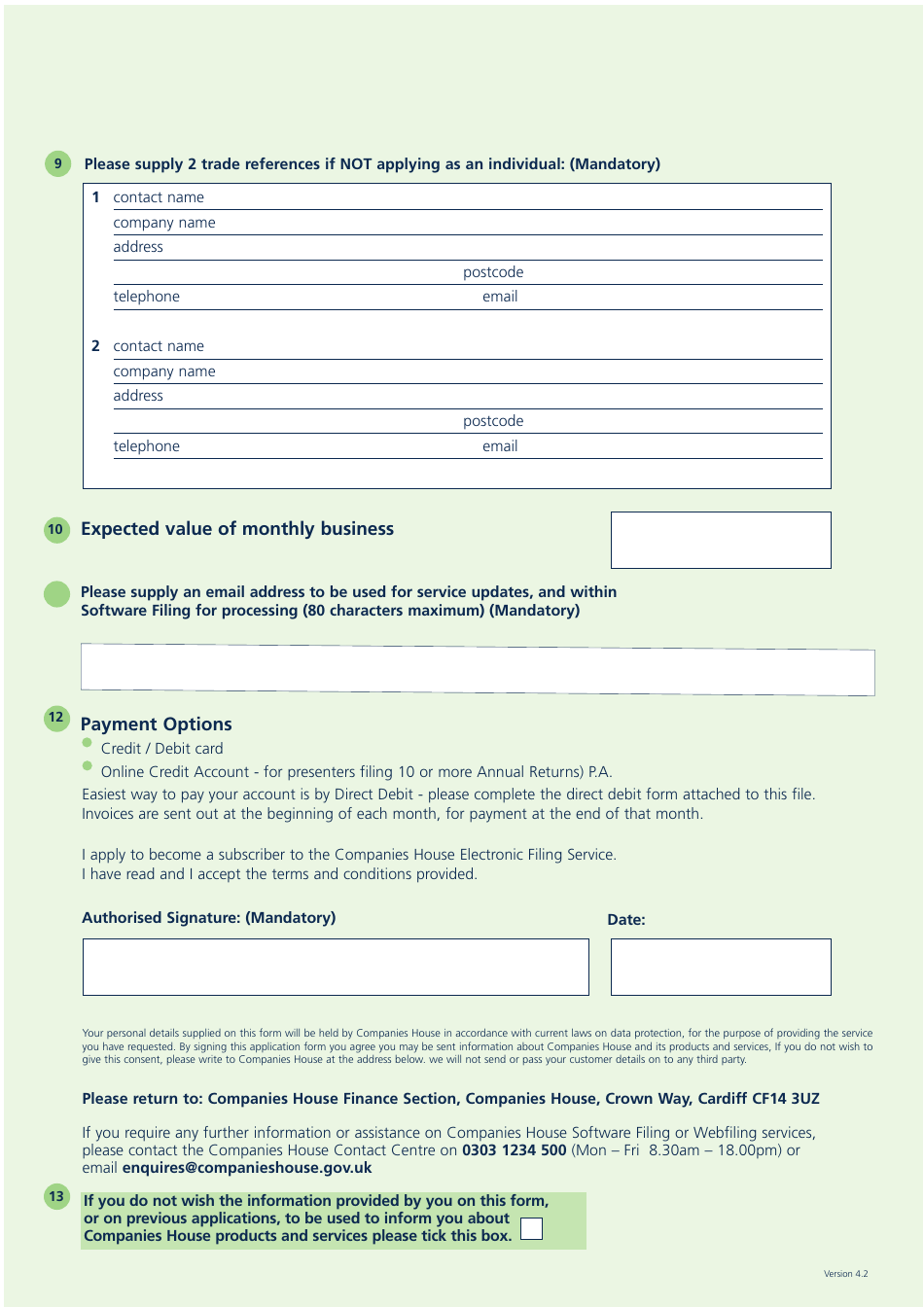 Credit Account Application - United Kingdom, Page 3