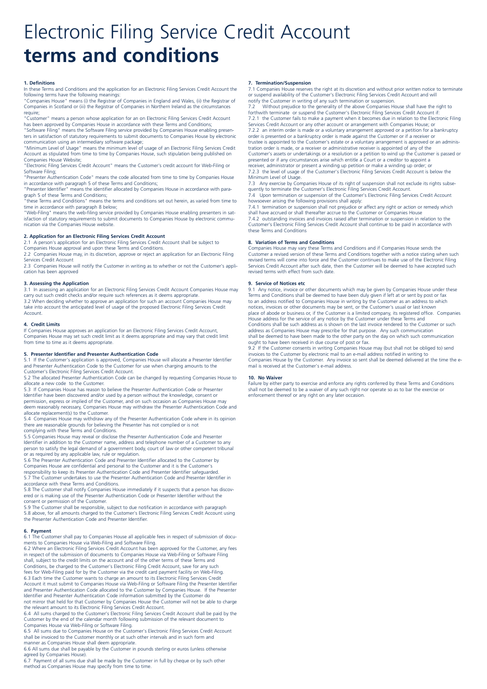 Credit Account Application - United Kingdom, Page 4