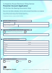 Document preview: Presenter Account Application - United Kingdom