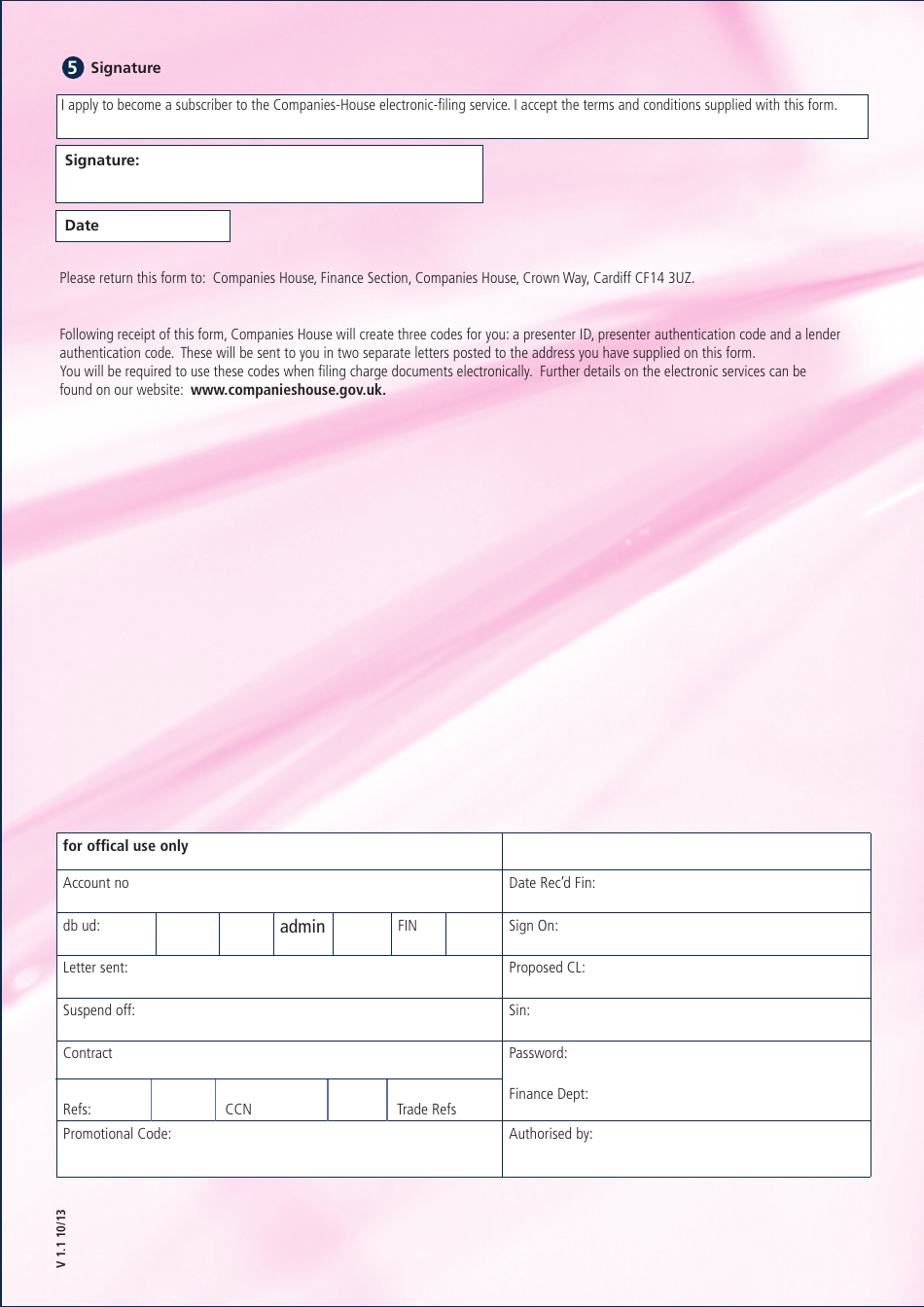 Application to Register as a Lender for Filing Electronic Charge Documents - United Kingdom, Page 3