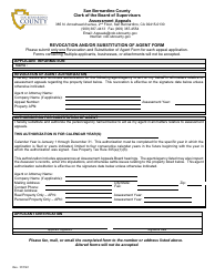 Document preview: Revocation and/or Substitution of Agent Form - County of San Bernardino, California