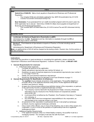 Form DBPR LA1 Landscape Architect Application for Licensure: Examination - Florida, Page 11