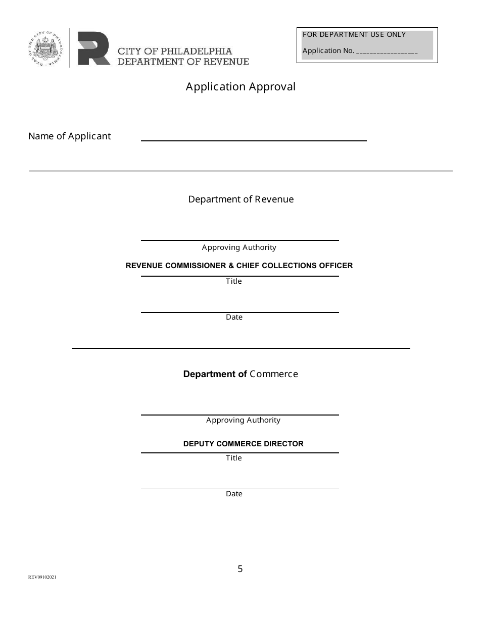 Community Development Corporation Tax Credit Renewal Application - City of Philadelphia, Pennsylvania, Page 5