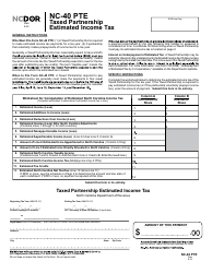 Form NC-40 PTE Taxed Partnership Estimated Income Tax - North Carolina, Page 2