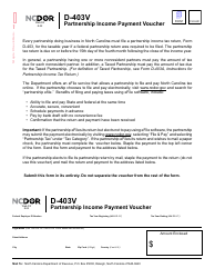 Form DV-403V Partnership Income Payment Voucher - North Carolina, Page 2