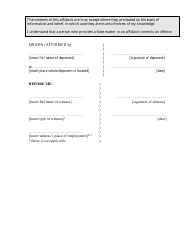 Form 11 Affidavit - Queensland, Australia, Page 2