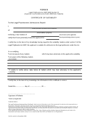 Document preview: Form 8 Certificate of Suitability - Queensland, Australia