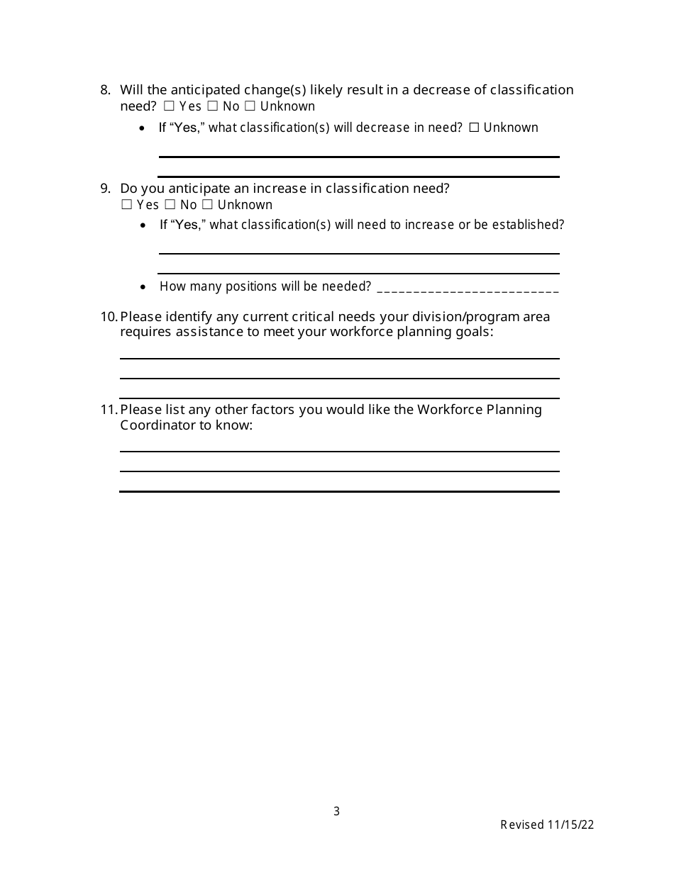 Workforce Planning Survey Development Tool - California, Page 3