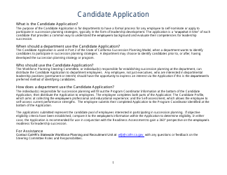 Document preview: Candidate Application - California