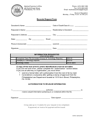 Document preview: Records Request Form - City of Philadelphia, Pennsylvania