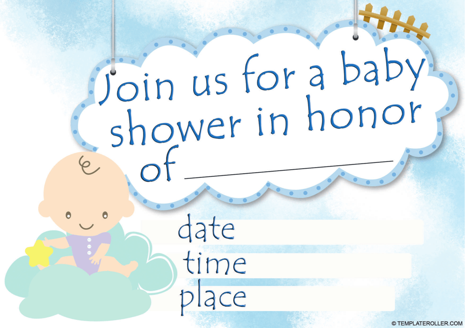 Baby Shower Invitation Template with Little Star theme