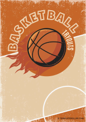 Document preview: Basketball Tryouts Flyer - Orange and Beige