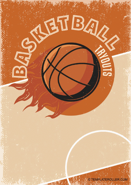 Basketball Tryouts Flyer - Orange and Beige