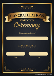 Document preview: Graduation Invitation Template - Black