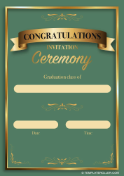 Document preview: Graduation Invitation Template - Green