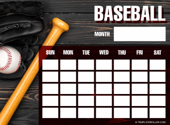Document preview: Baseball Calendar - Black