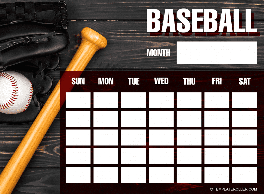 Free Baseball Calendar Templates Customize Download Print PDF