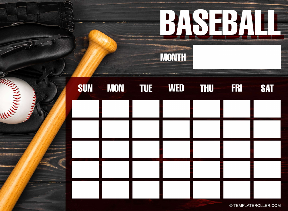 Baseball Calendar Black Download Printable PDF Templateroller