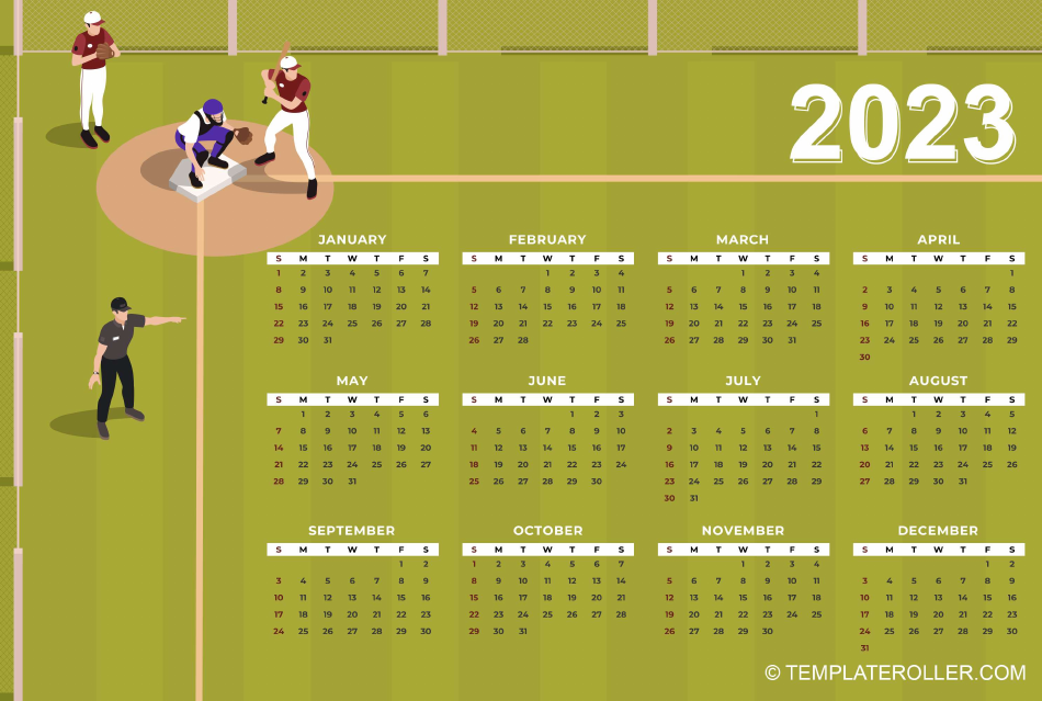 baseball-calendar-2023-green-download-printable-pdf-templateroller