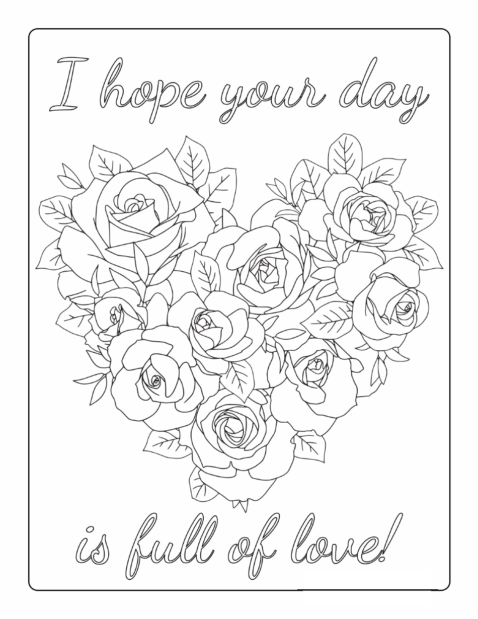 Valentine's Coloring Page - Flowers Download Printable PDF | Templateroller