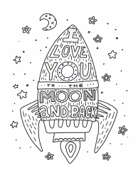 Document preview: Valentine's Coloring Page - Rocket