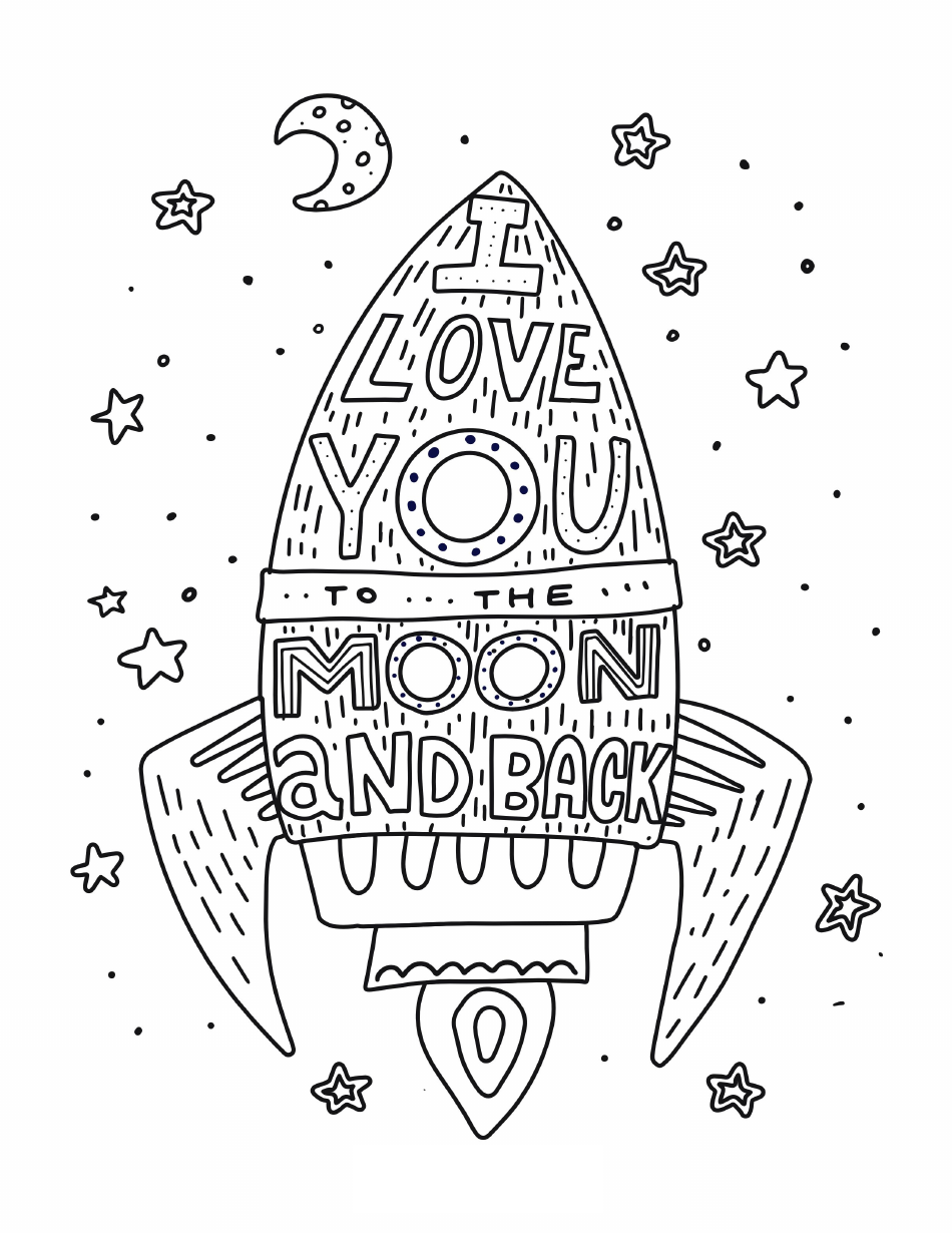 Valentine's Coloring Page - Rocket Download Printable PDF | Templateroller