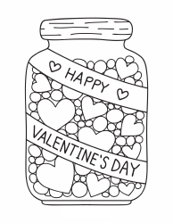 Document preview: Valentine's Coloring Page - Happy Valentine's Day