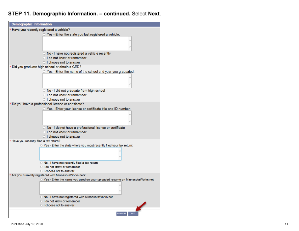 For Self-employed and Contract Workers Step-By-Step Guide to Completing the Ui Application During Covid-19 - Minnesota, Page 11