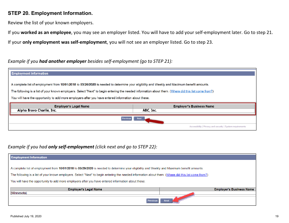 For Self-employed and Contract Workers Step-By-Step Guide to Completing the Ui Application During Covid-19 - Minnesota, Page 19