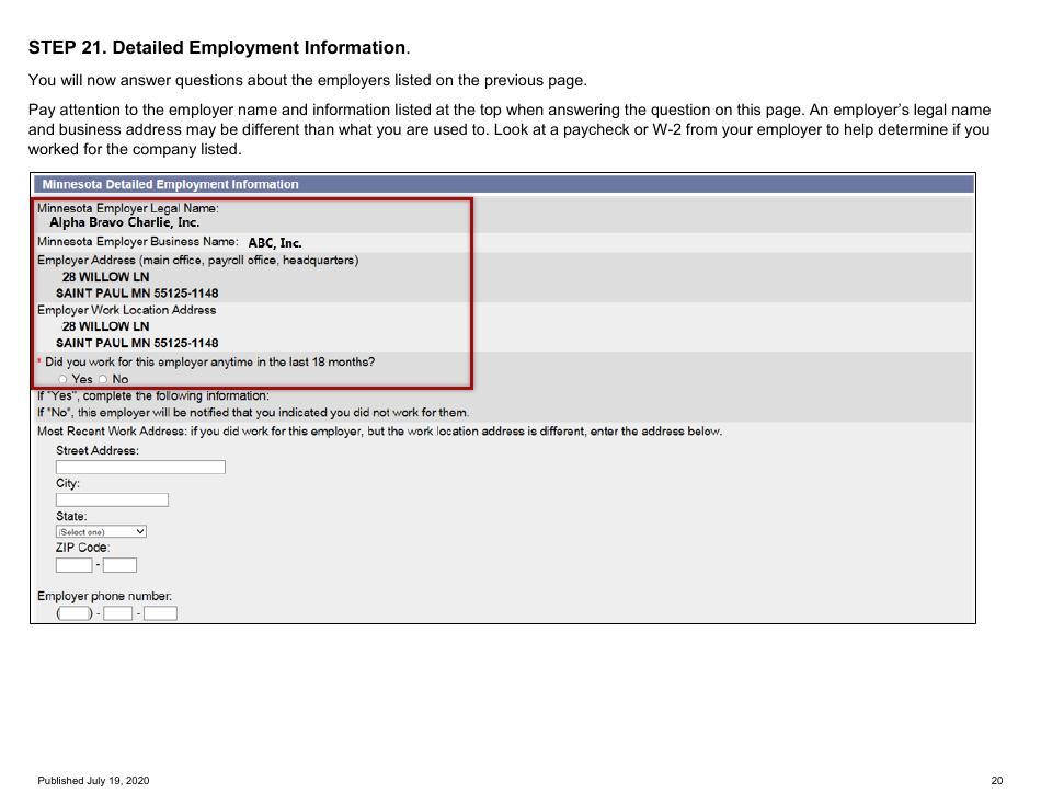 For Self-employed and Contract Workers Step-By-Step Guide to Completing the Ui Application During Covid-19 - Minnesota, Page 20