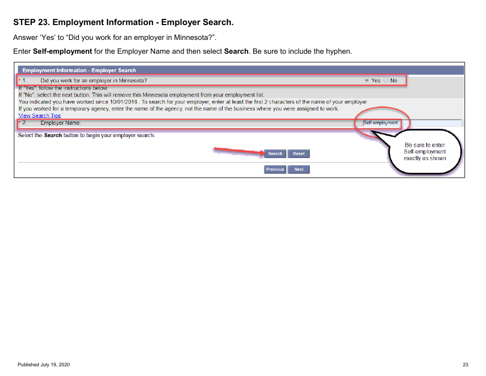 For Self-employed and Contract Workers Step-By-Step Guide to Completing the Ui Application During Covid-19 - Minnesota, Page 23