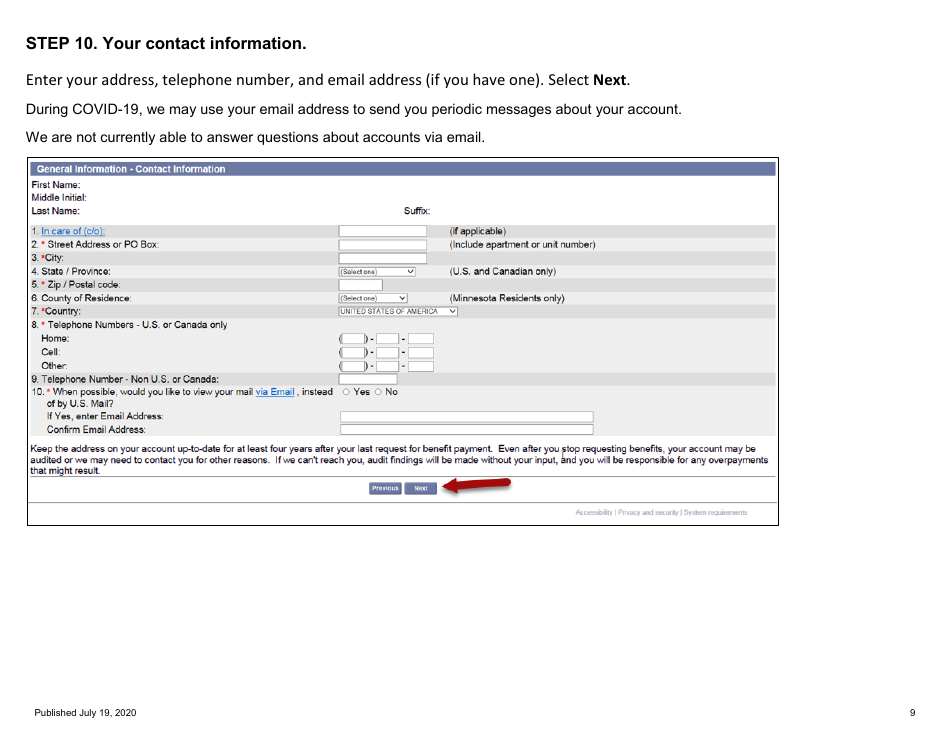 For Self-employed and Contract Workers Step-By-Step Guide to Completing the Ui Application During Covid-19 - Minnesota, Page 9